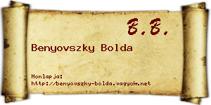 Benyovszky Bolda névjegykártya